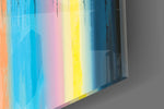 City Silhouette artwork anchoring a wall with bold joyful palette