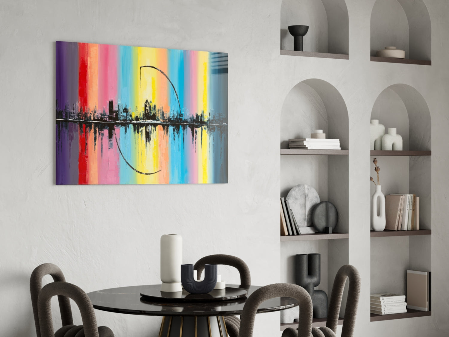 City Silhouette Glass Wall Art.