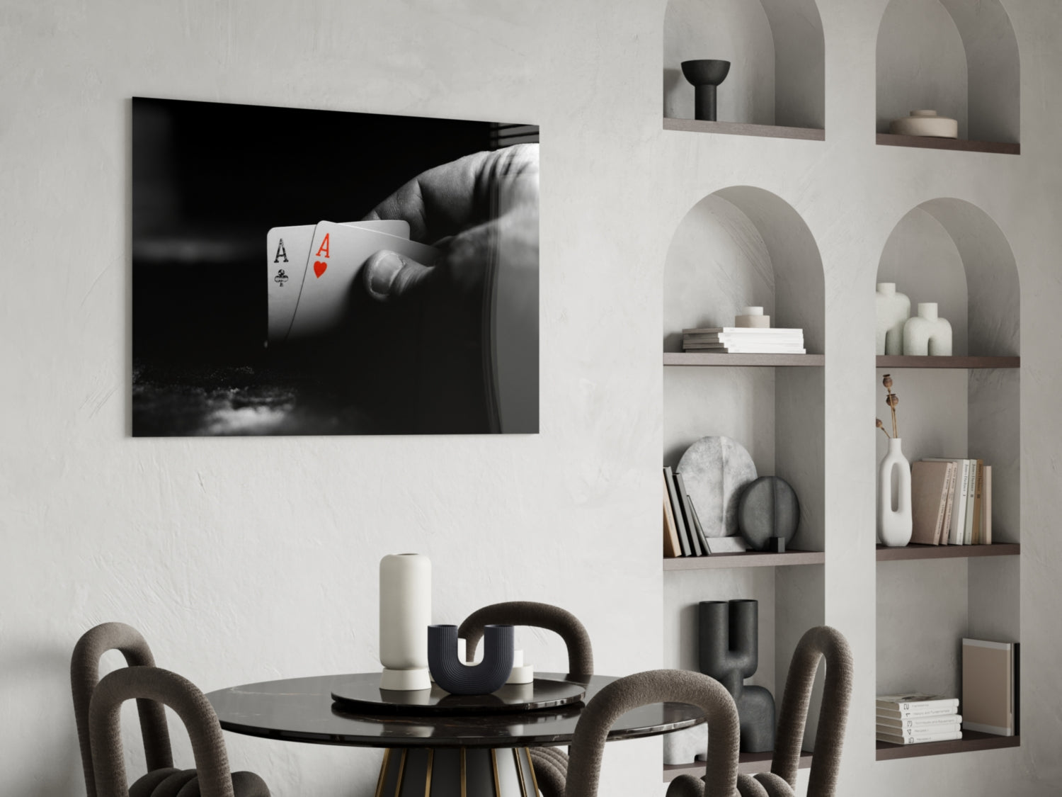 Playing Cards Glass Wall Art.