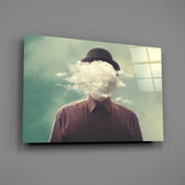 Cloud-head panel bringing surrealist poetry to a contemporary living space