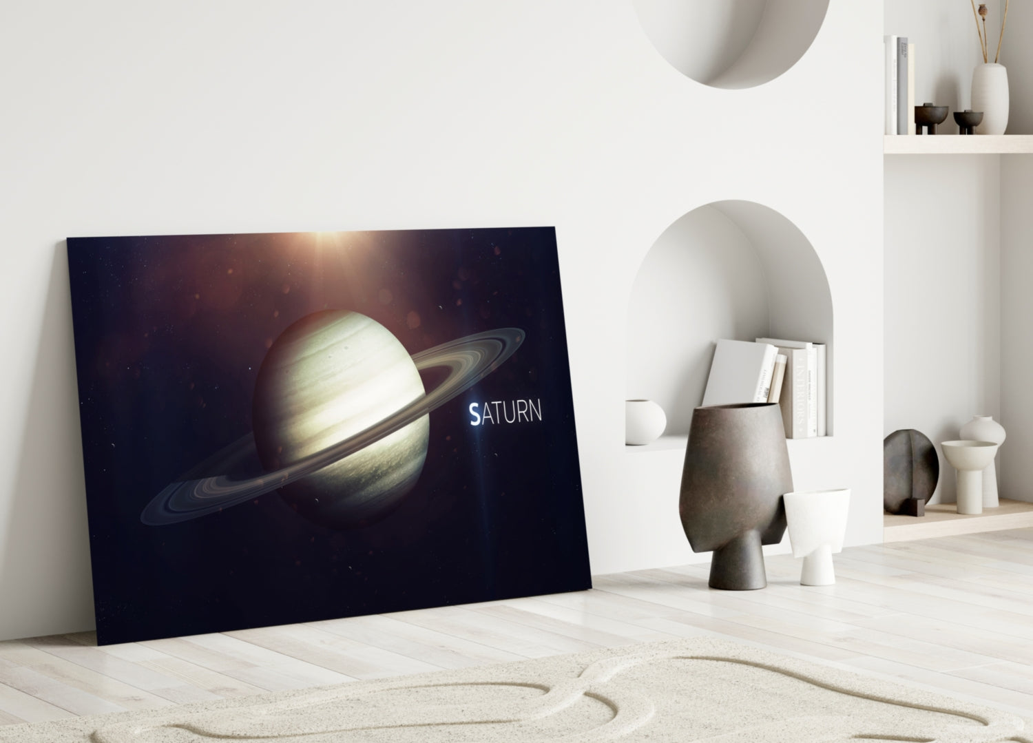 Saturn Glass Wall Art.