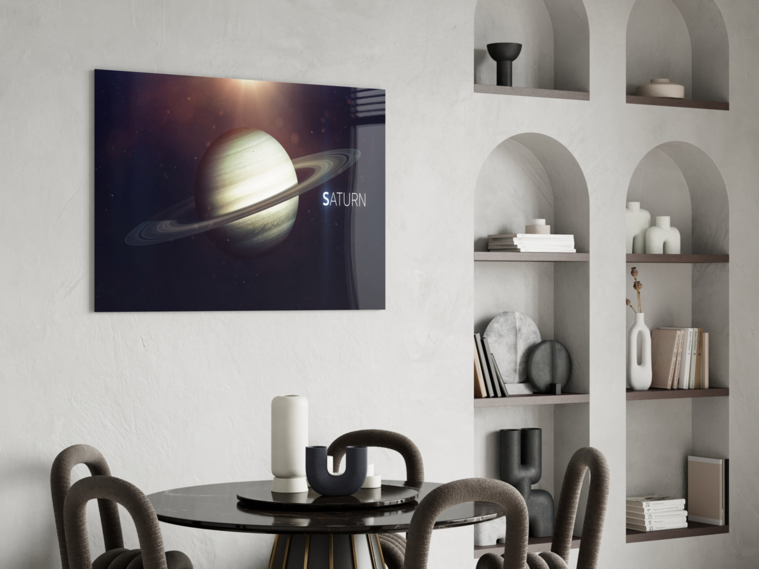 Saturn Glass Wall Art.