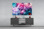 Colored Smoke panel catching soft light to reveal its kinetic tendrils