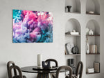 Colored Smoke panel adding pastel pulse to a powder room