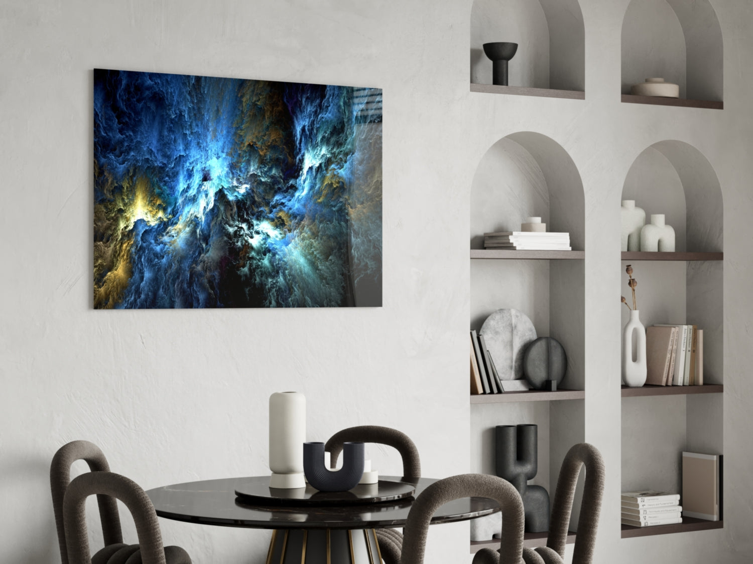 Cosmic Blue Glass Wall Art.