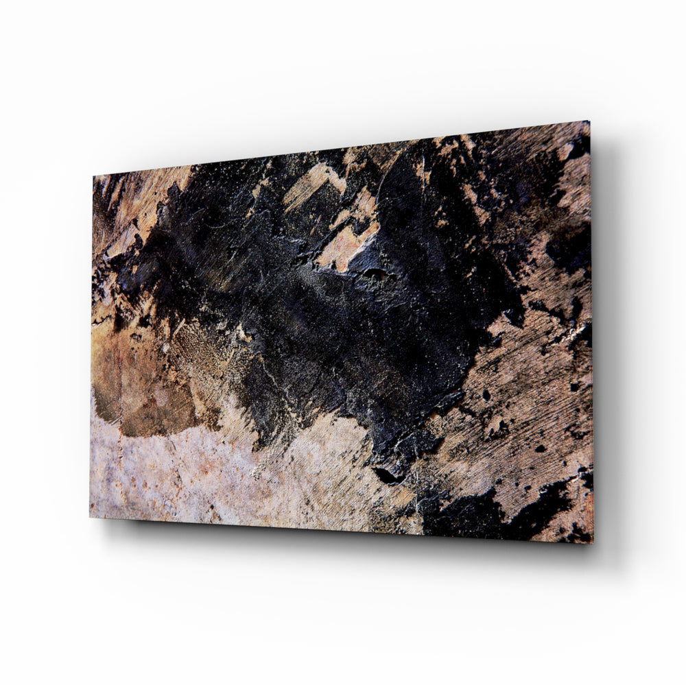 Rustic Imagination glass wall art displayed above a console in a designer interior