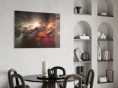 Red Chaos panel adding cosmic drama to a man-cave
