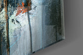 Abstract Art artwork anchoring a wall with moody contemporary palette