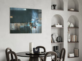 Abstract Art panel adding painterly drama to a lounge