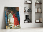 Turtle Trainer glass print enhancing a library with scholarly tone
