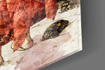 Tortoise Trainer Illustration artwork anchoring a wall with warm artistic palette