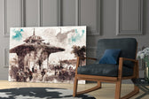 Uskudar Illustration glass print enhancing a hallway with painterly poetry
