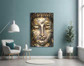 Mystical Sculpture glass wall art styled in a meditation space with zen pulse