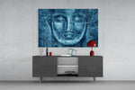 Mystical Blue Sculpture panel catching soft light to reveal its delicate filigree