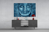 Mystical Blue Sculpture panel catching soft light to reveal its delicate filigree