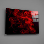Crimson-smoke panel bringing dramatic mood to a contemporary living space