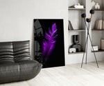 Purple Feather panel adding editorial mood to a dressing area