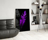 Purple Feather panel adding editorial mood to a dressing area