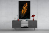 Copper Feather panel catching low light to reveal its delicate structure