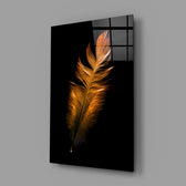 Amber-feather panel bringing jewel-tone elegance to a contemporary living space