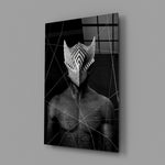 Chrome-sentinel panel bringing cyberpunk mood to a contemporary living space