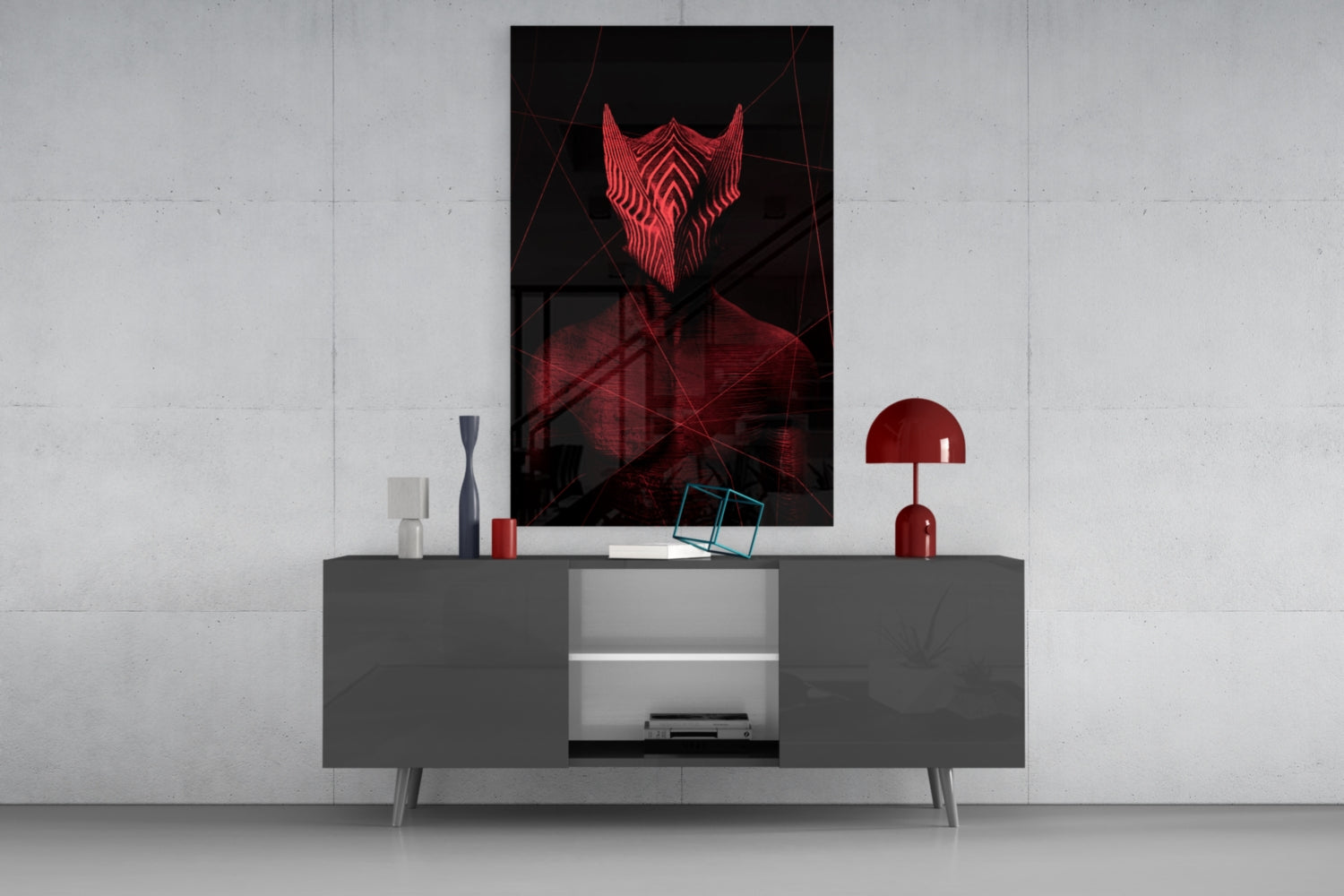 Darko Red Glass Wall Art.