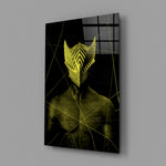 Neon-sentinel panel bringing cyberpunk spark to a contemporary living space