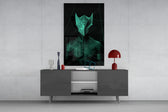 Darko Green panel catching low light to reveal its vector clarity