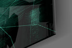 Darko Green artwork anchoring a wall with bold cyberpunk palette