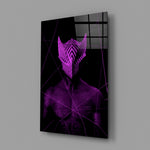 Magenta-sentinel panel bringing cyberpunk pulse to a contemporary living space