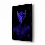 Darko Purple glass wall art displayed above a console in a designer interior