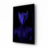 Darko Purple glass wall art displayed above a console in a designer interior