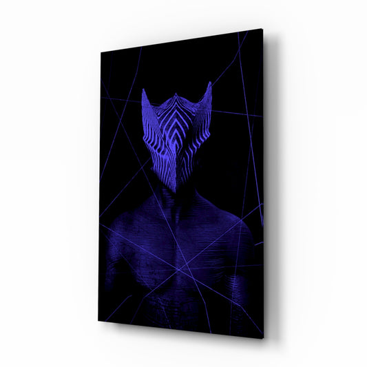 Darko Purple glass wall art displayed above a console in a designer interior