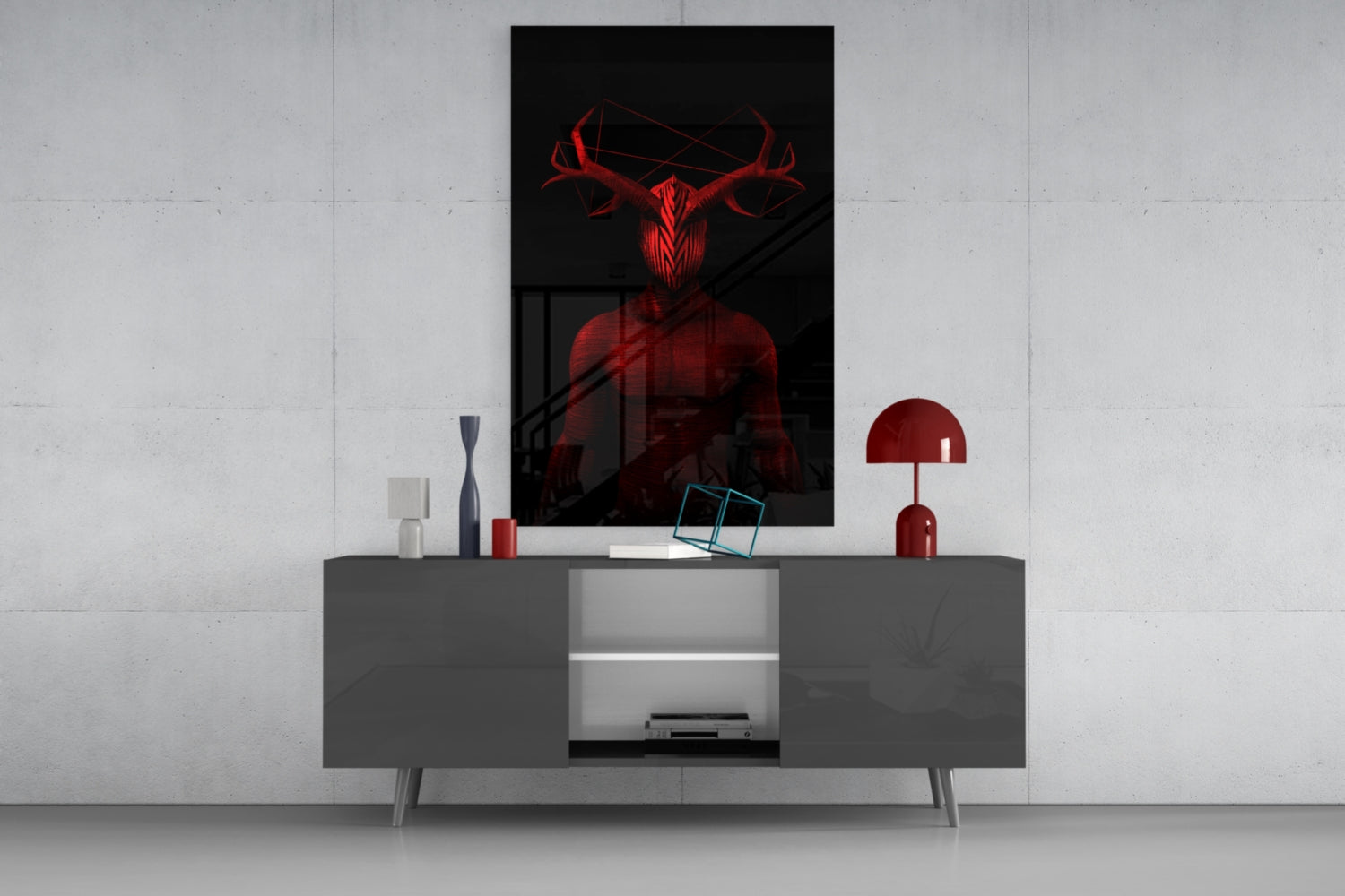 Donnie Red Glass Wall Art.