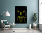 Donnie Yellow glass wall art styled above a desk in an edgy teen room