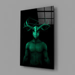 Emerald-antlered-sentinel panel bringing occult depth to a contemporary living space