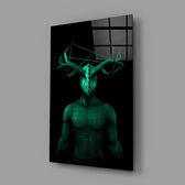 Emerald-antlered-sentinel panel bringing occult depth to a contemporary living space