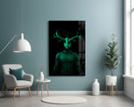 Donnie Green glass wall art styled above a desk in an edgy teen room