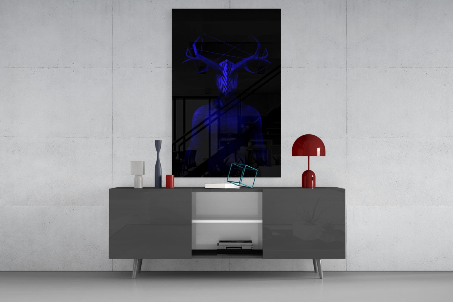 Donnie Blue Glass Wall Art.