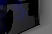 Donnie Blue artwork anchoring a wall with bold occult palette