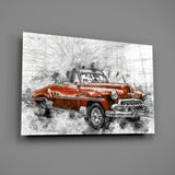 Red Chevrolet Glass Wall Art