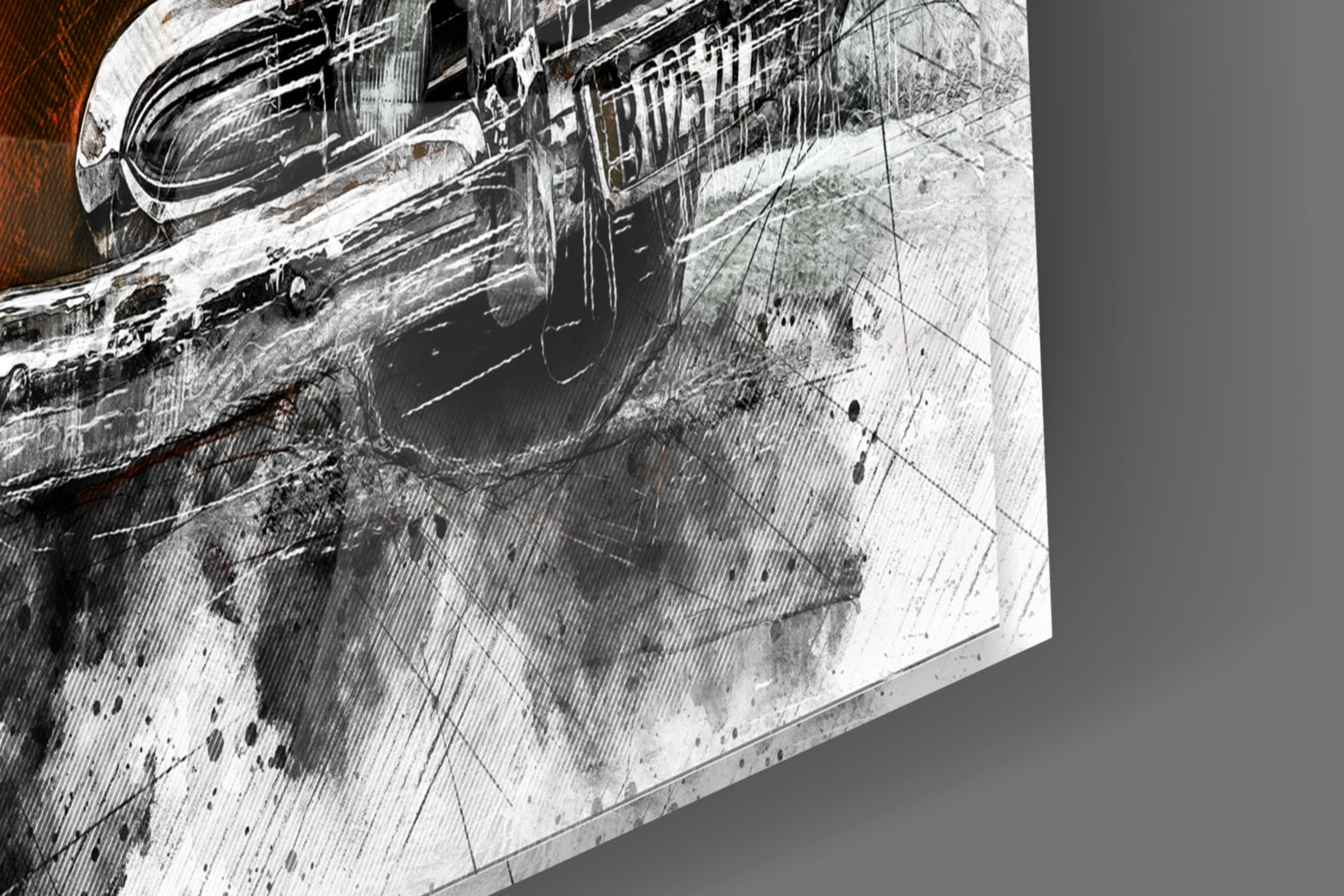 Red Chevrolet Glass Wall Art.