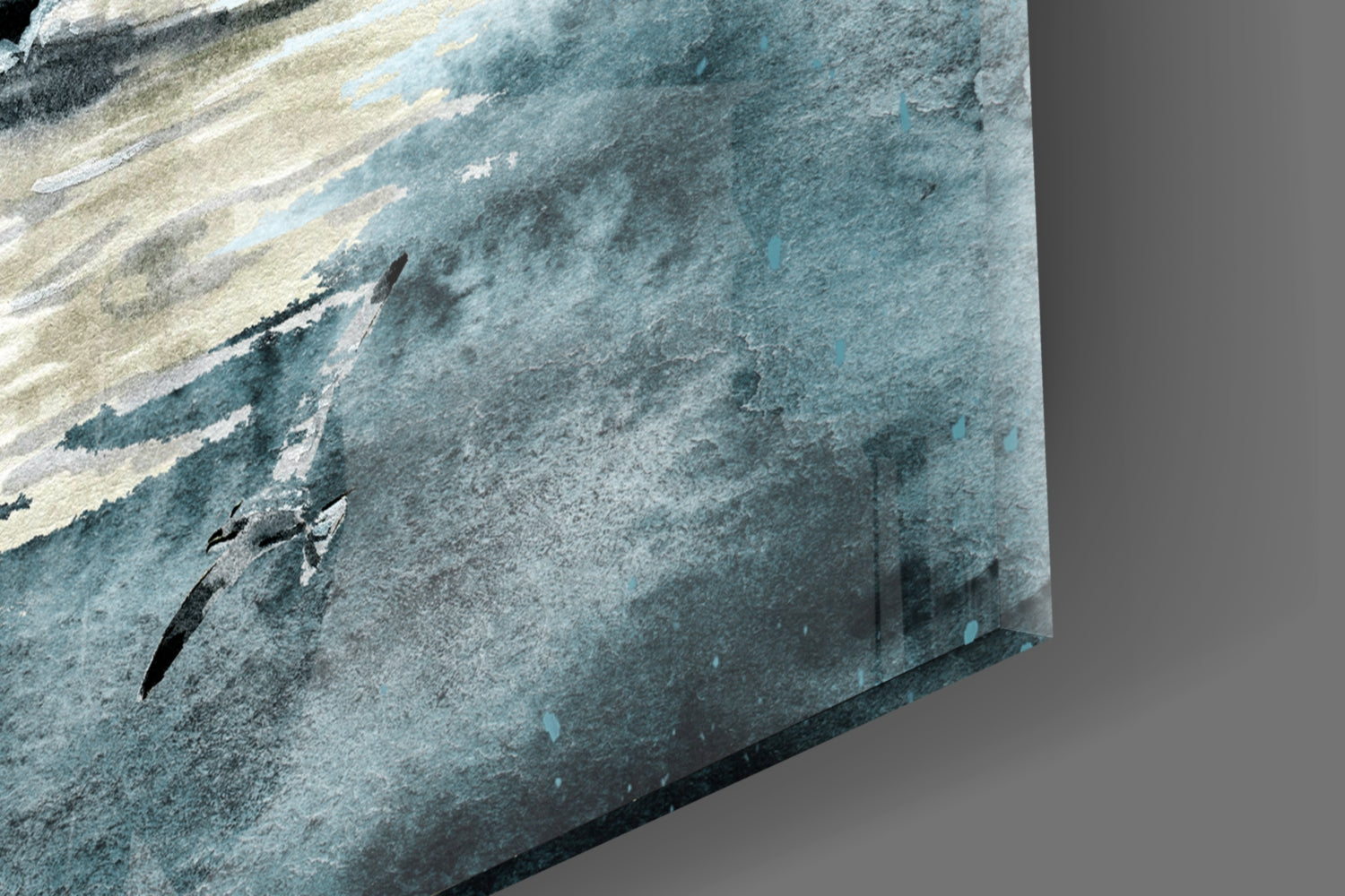 Steamer Turquoise Glass Wall Art.