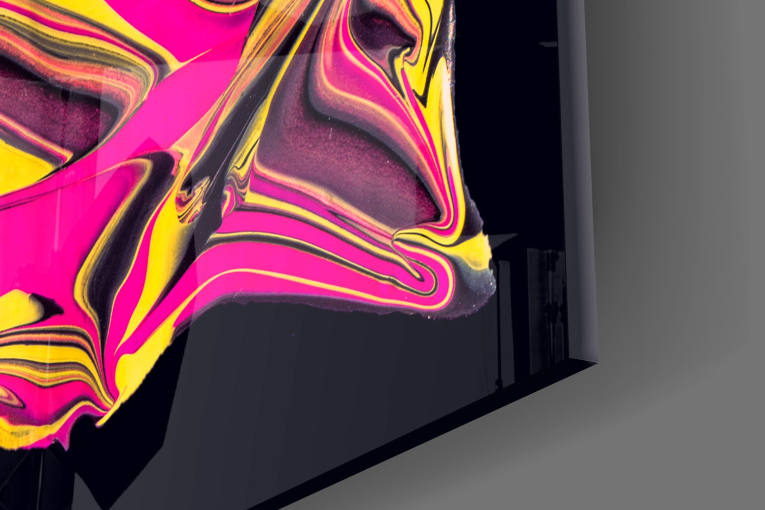 The Harmony of Yellow and Pink Glass Wall Art.