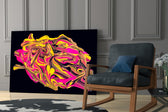 Harmony of Yellow and Pink glass print enhancing a studio with maker spark
