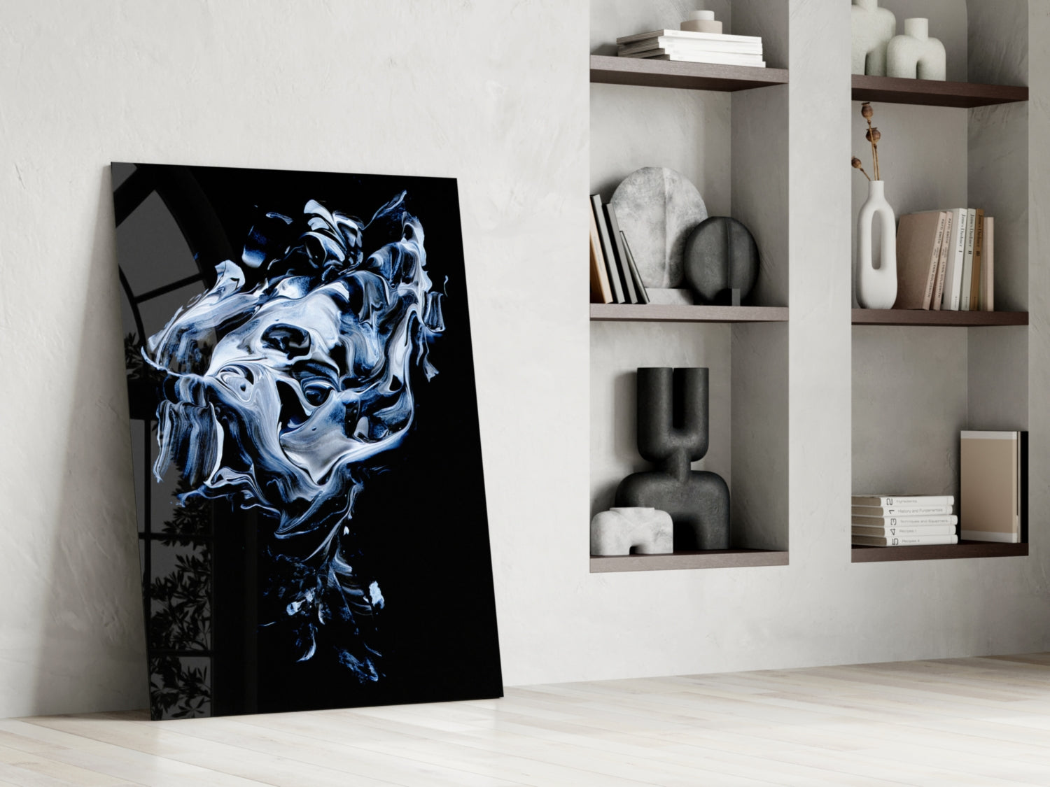 Abstract Gray Glass Wall Art.