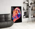 Colored Lava panel adding editorial drama to a lounge