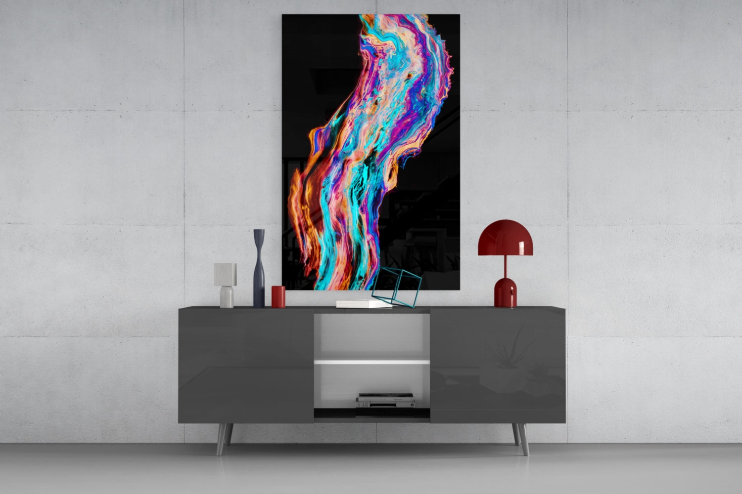 Colored Flow Glass Wall Art.