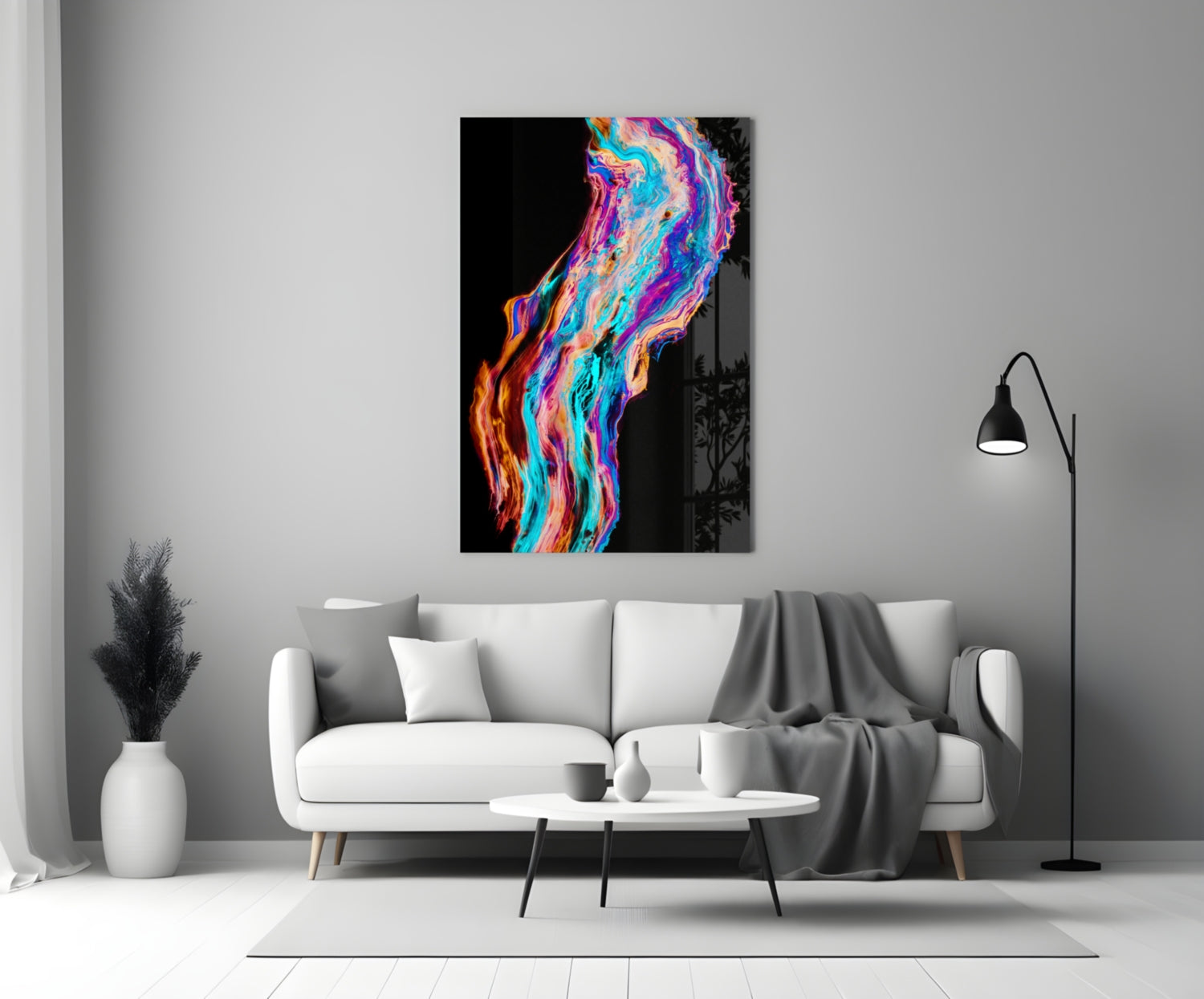 Colored Flow Glass Wall Art.