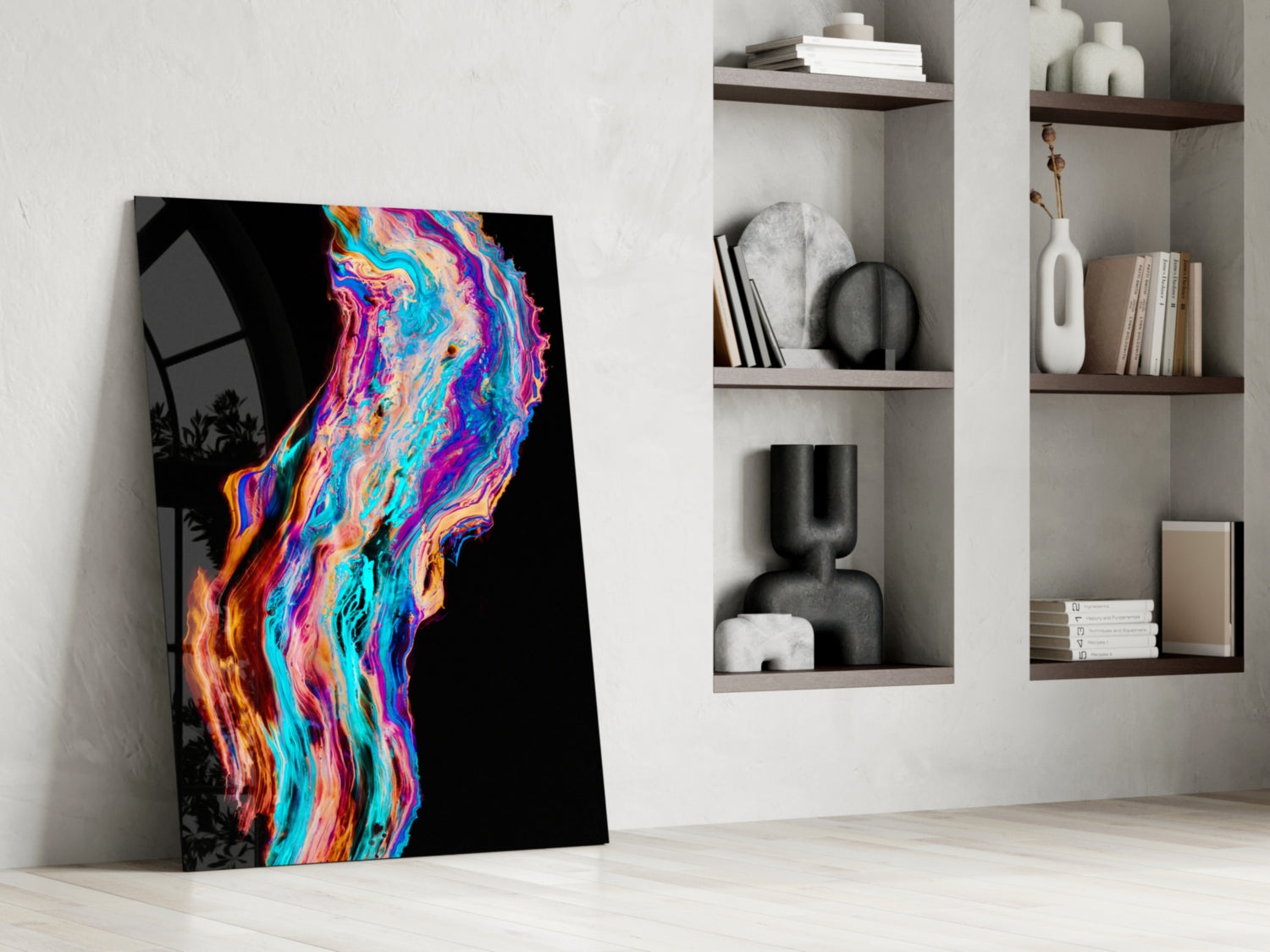 Colored Flow Glass Wall Art.